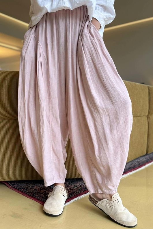 Noa Linen Blend Sia Barrel Trouser Rose